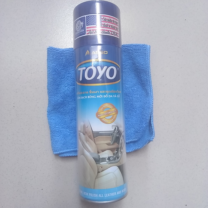 Làm sạch da, gỗ và nội thất xe ô tô hiệu toyo, 500ml