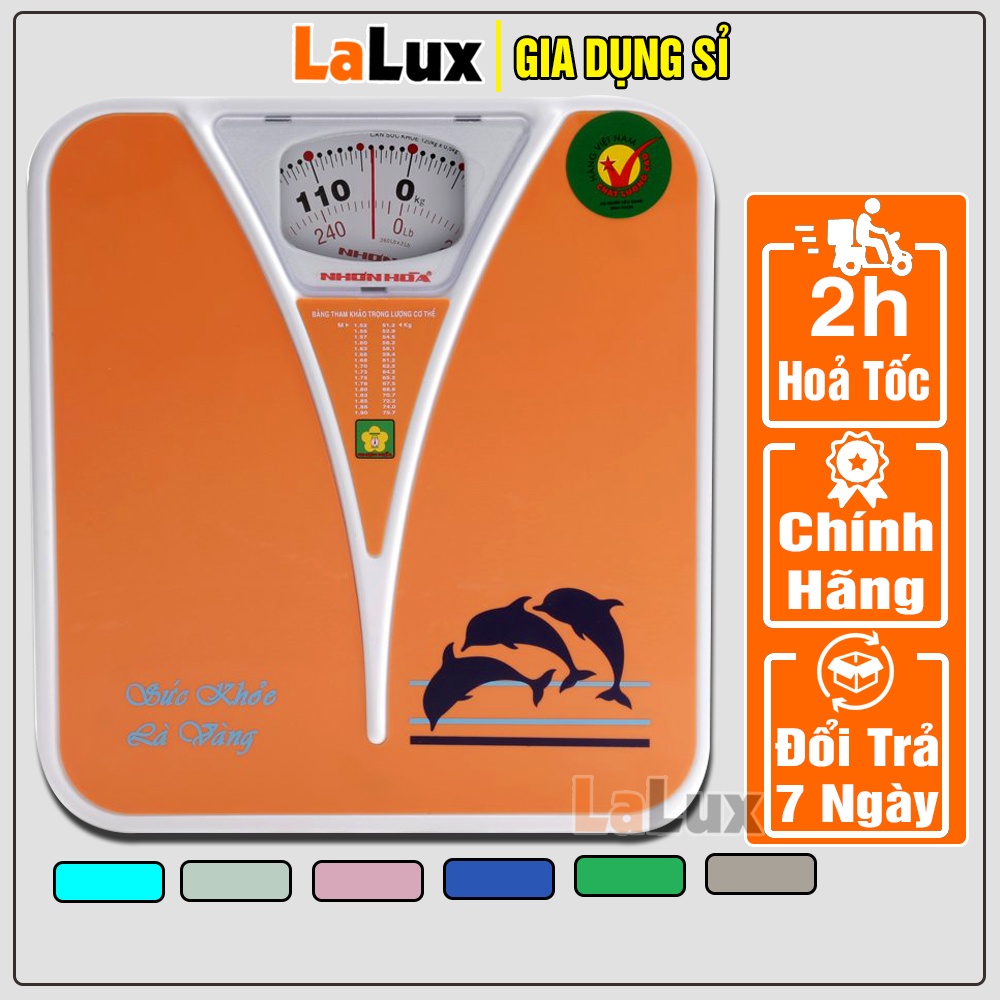 Cân sức khỏe nhơn hoà chính hãng 120kg - cân nhơn hòa sức khỏe cơ học cao cấp - lalux