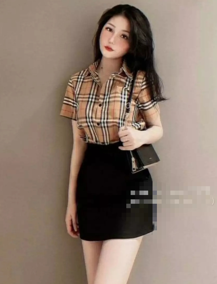 Mẫu mới áo sơ mi sọc áo kiểu tay ngắn áo sơ mi túi hai bên form 50kg