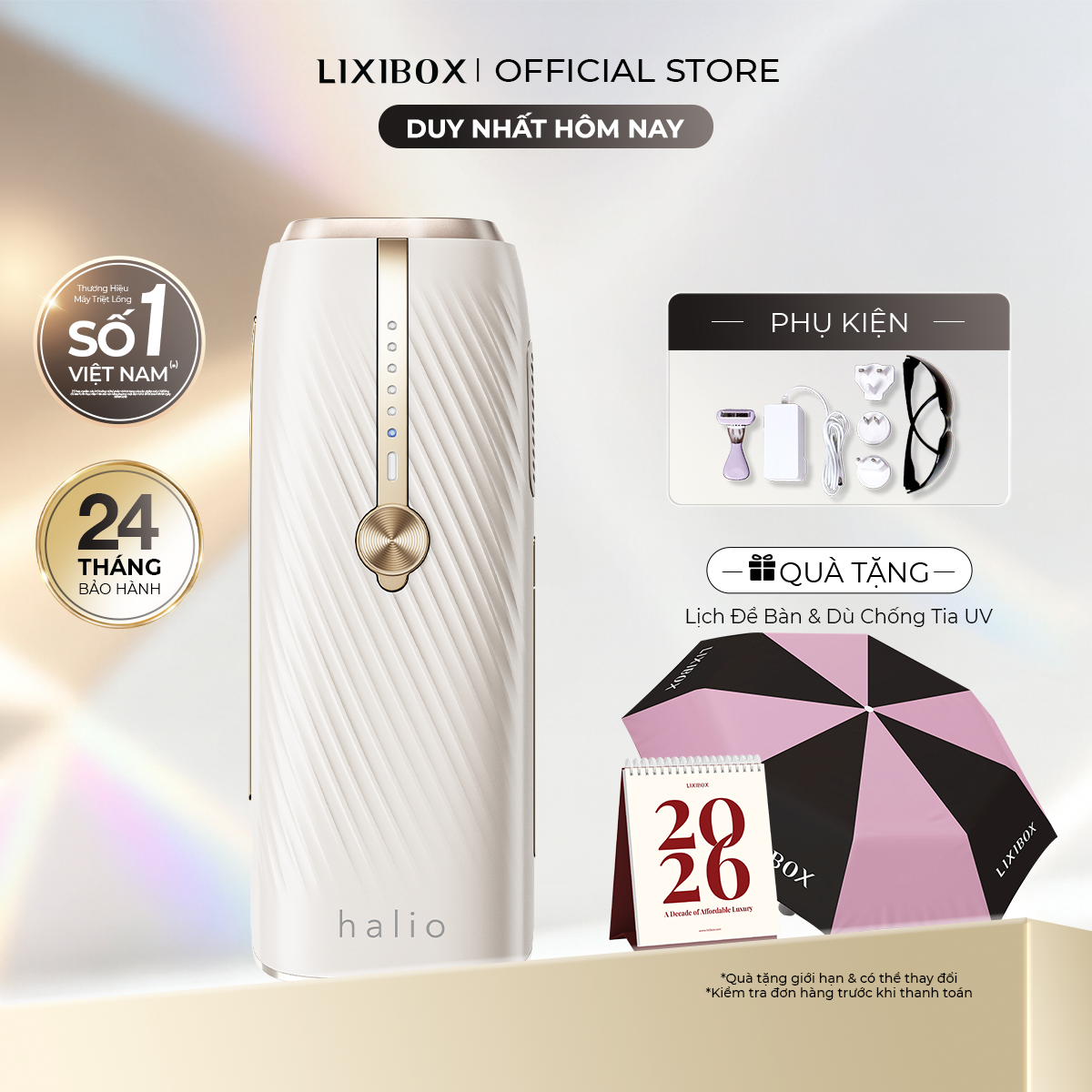 TƯNG BỪNG ĐÓN XUÂN Máy Triệt Lông Lạnh Toàn Thân Sapphire Halio InfinityGlow Advanced IPL Sapphire Cooling Hair Removal Device