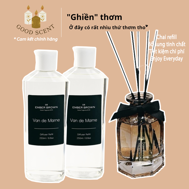 Bổ sung tinh nước hoa thơm phòng EMBER BROWN refill 250ml rót thêm dầu thơm khử mùi Enjoy Everyday GHIỀN