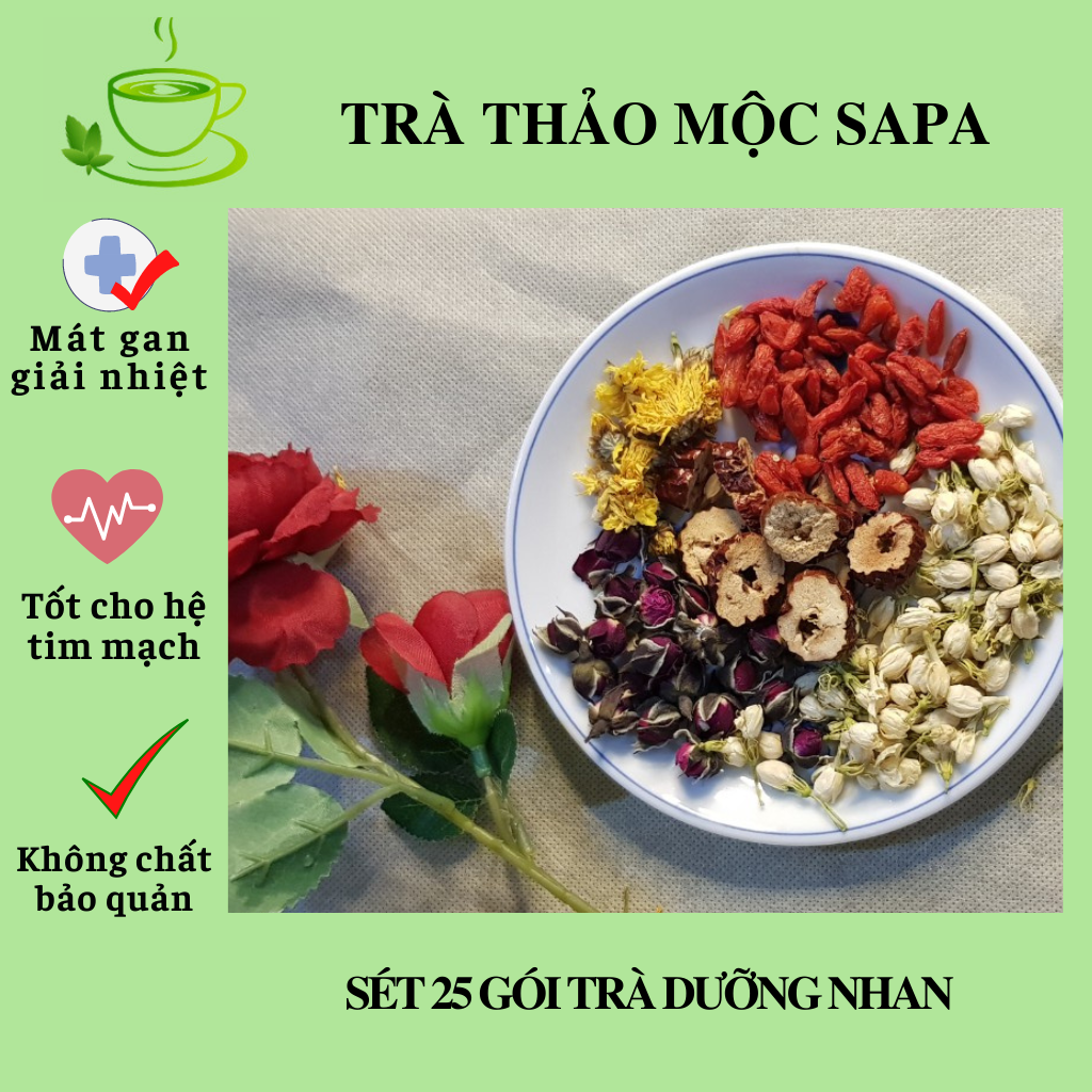 Sét 30 gói Trà dưỡng nhan, trà thảo mộc, dưỡng nhan