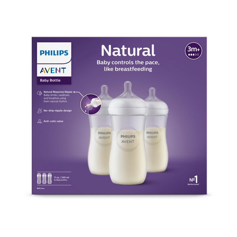 Bình sữa philips avent natural 330ml mẫu mới,núm số 4 cho bé 3-6 tháng