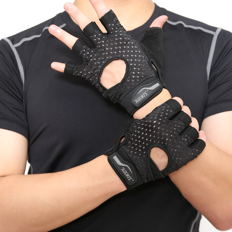GĂNG TAY XE ĐẠP THỂ THAO, GĂNG TAY TẬP GYM NAM, BAO TAY THỂ HÌNH TẬP TẠ THỂ THAO CHÍNH HÃNG, GĂNG TAY AOLIKES MÃ 02, HÀNG LOẠI I