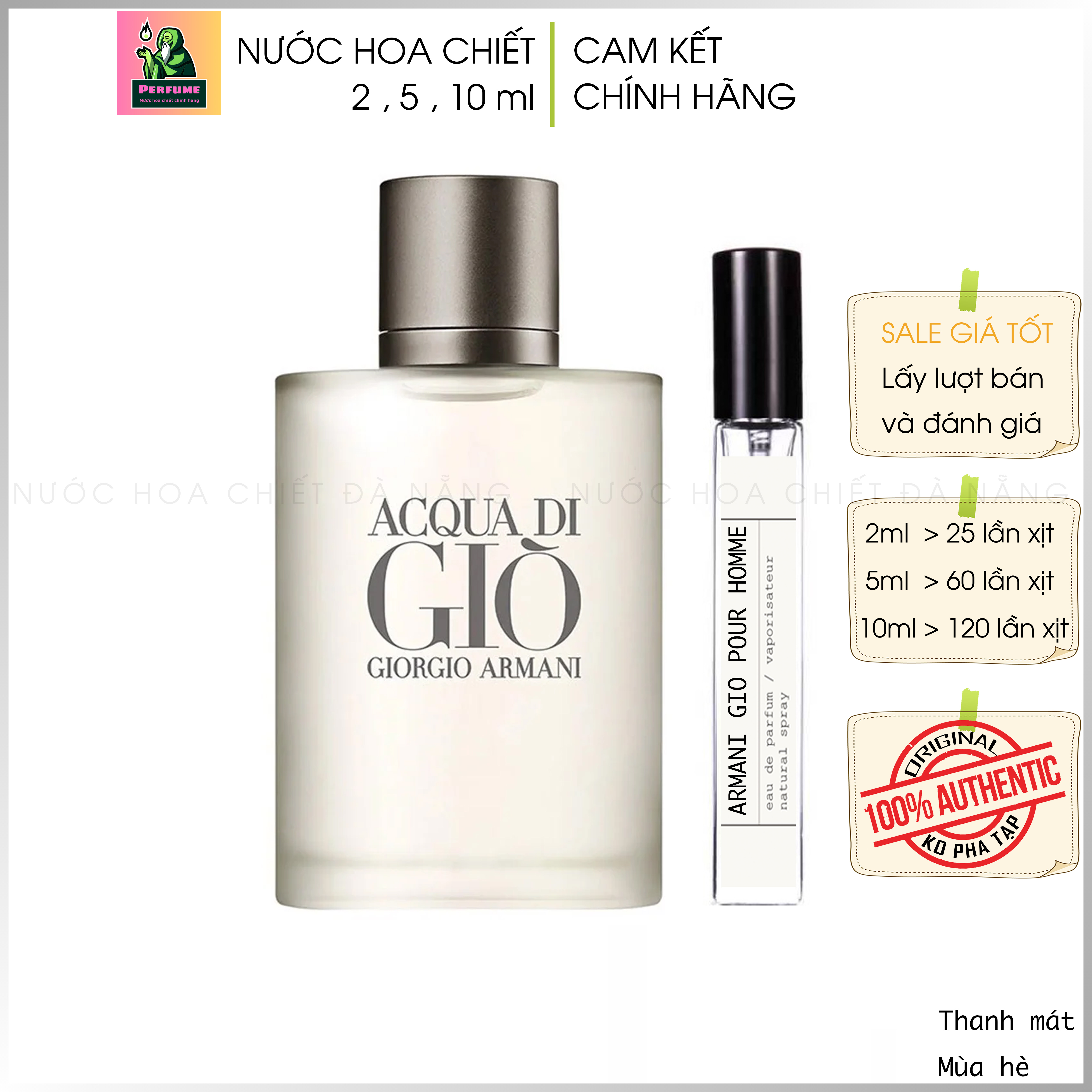 Nước hoa armani gio pour homme chiết 2 5 10ml || cam kết chính hãng