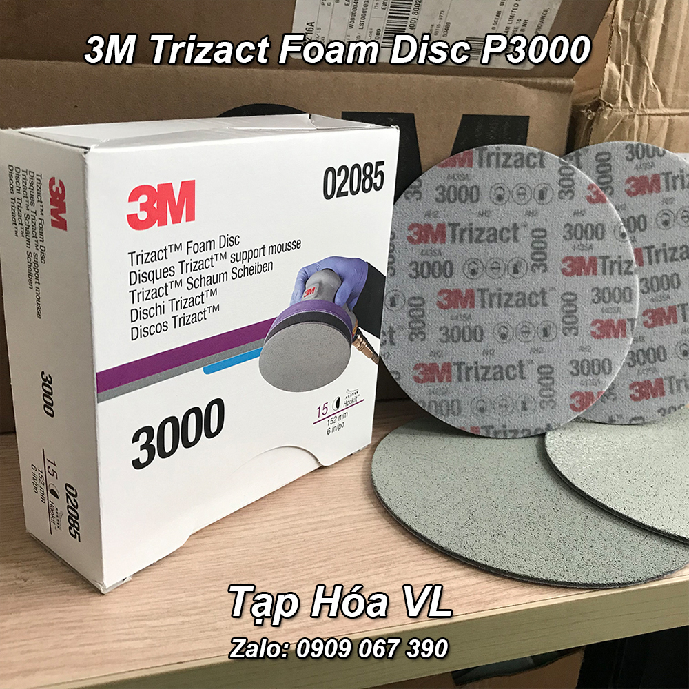 1 Tờ Giấy nhám đánh bóng siêu mịn 02085 - 3M Trizact Foam Disc P3