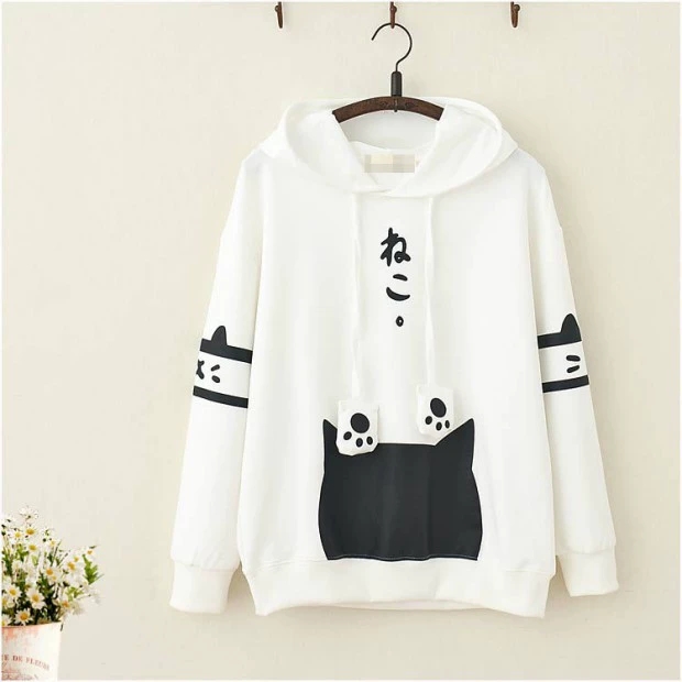 [HCM]ÁO HOODIE UNISEX NAM NỮ IN MÈO HOA VĂN TAY BL