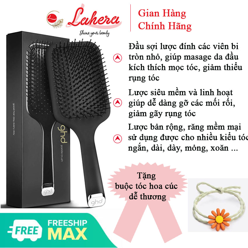 Lược chải tóc GHD gỡ rối tóc full box tạo kiểu tóc mat-xa lưu thông máu Llahera TQPK05 tặng kèm phụ kiện buộc tóc