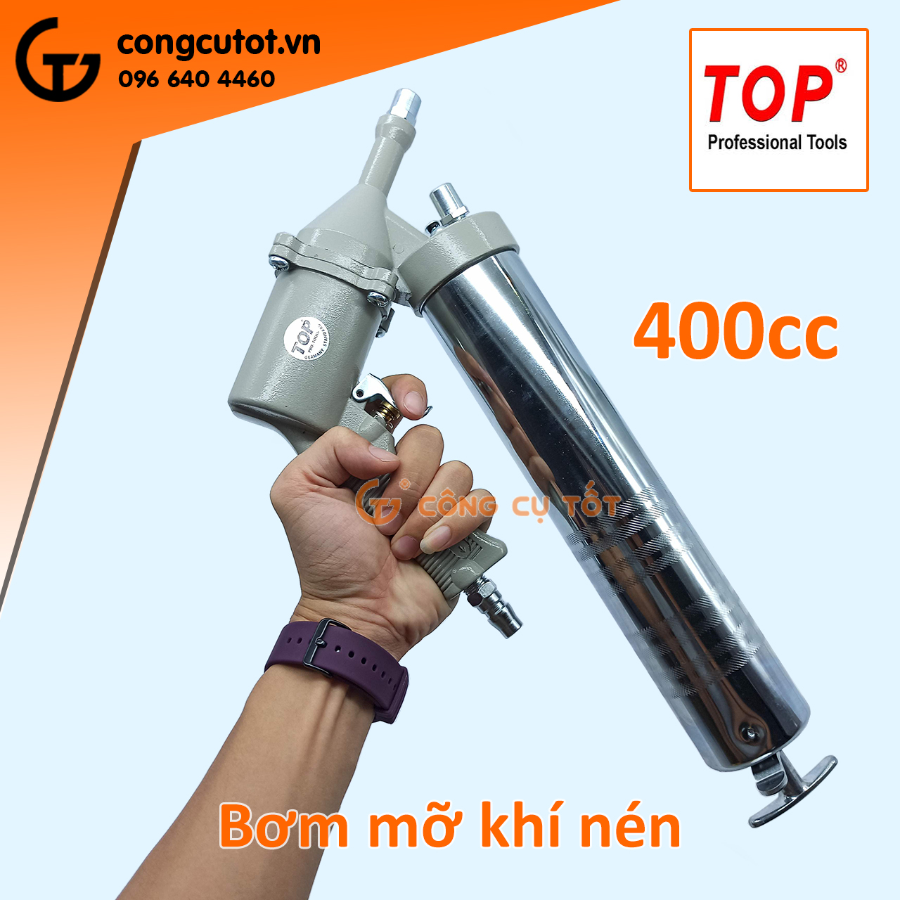 Bơm mỡ bằng hơi 400cc TOP PA-801K ( 2 chức năng )