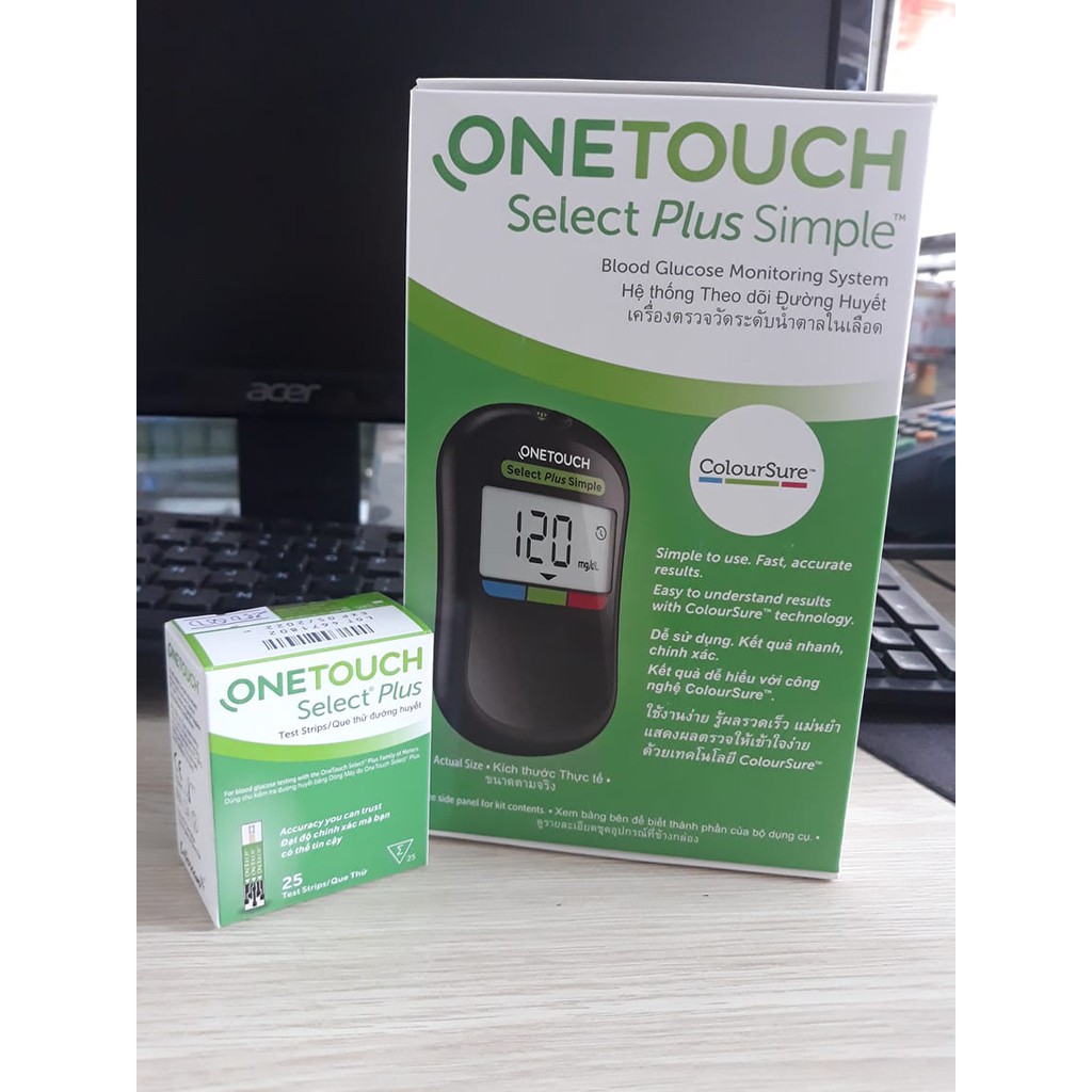 HCMChính hãngMáy đo đường huyết One Touch Select Plus Simple. tặng kèm 25