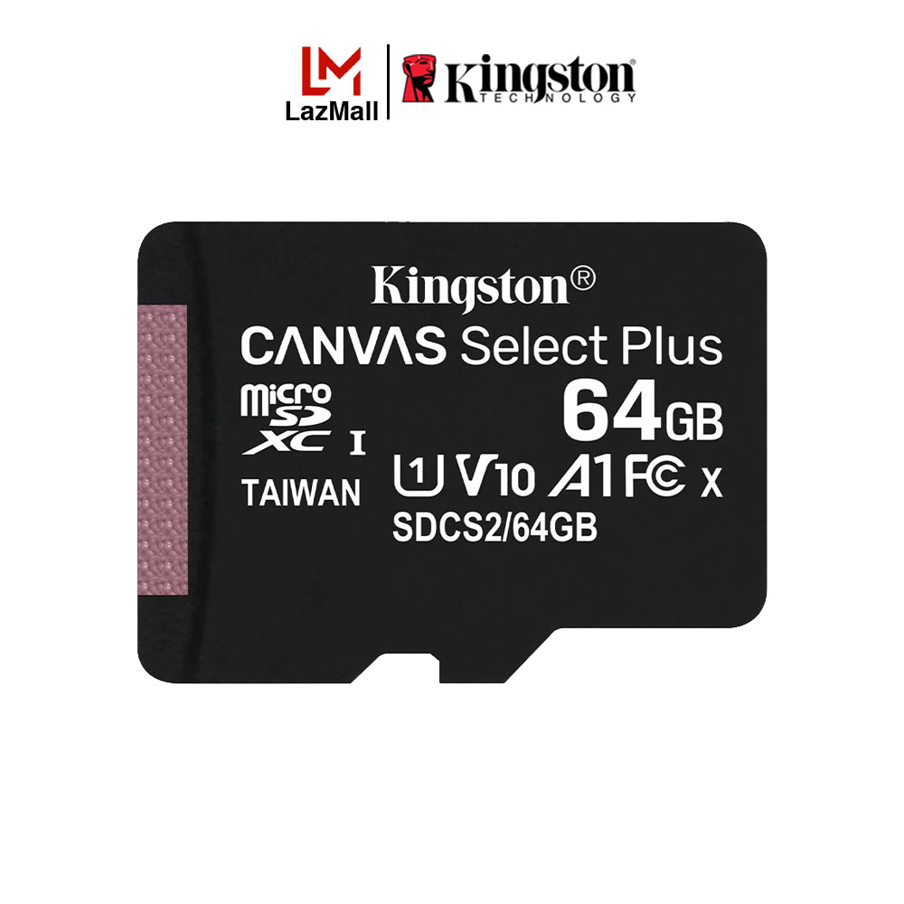 Thẻ nhớ microsdxc kingston canvas select plus 64gb class 10 u1 100mb/s sdcs2/64gbsp