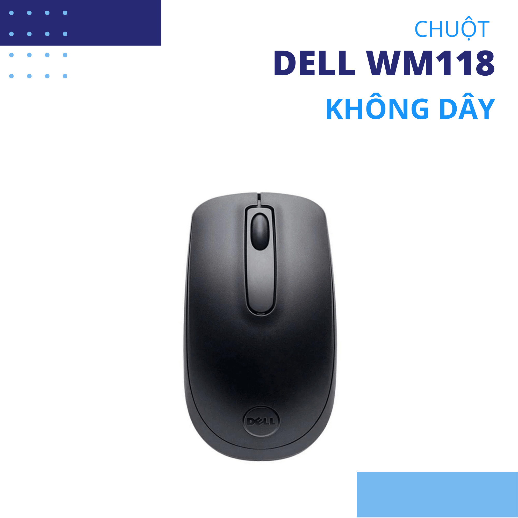 Chuột không dây Dell WM118, chính hãng bảo hành 12 tháng