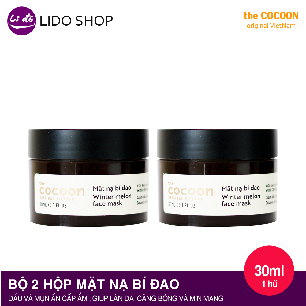 Bộ 2 mặt nạ bí đao cocoon giảm mụn dưỡng da 30ml