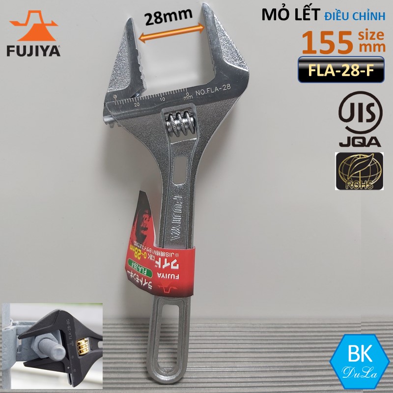 Cờ lê mỏ lết điều chỉnh độ mở 0-28mm fujiya nhật fla-28-f
