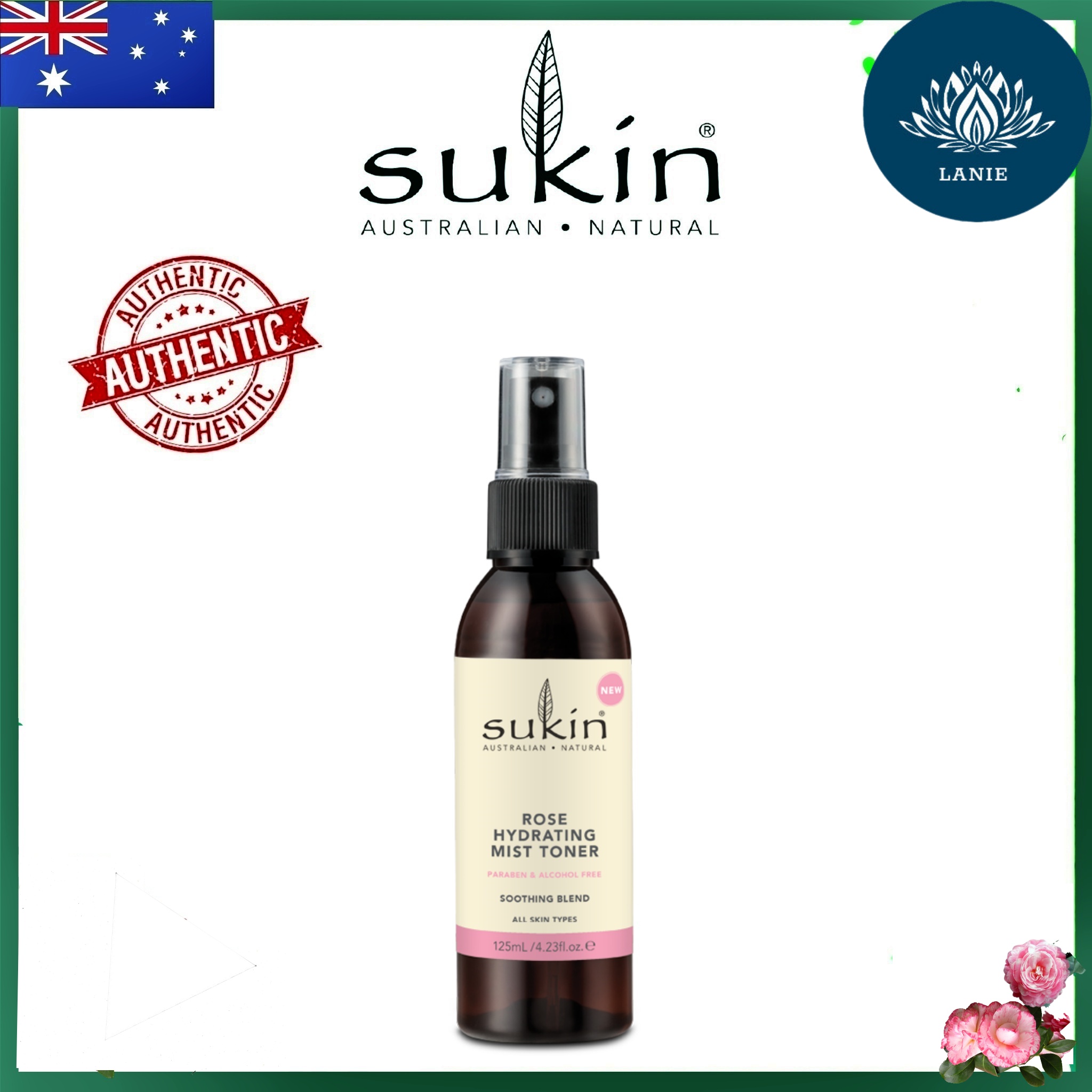 Nước Cân Bằng Giữ Ẩm Dạng Xịt Sukin Rose Hydrating Mist Toner 125ml