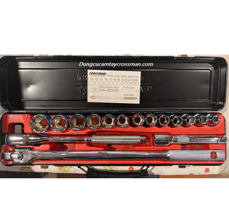 BỘ TUÝP 1/2 INCH 17 MÓN CROSSMAN 99-056C (VIỀN XANH)