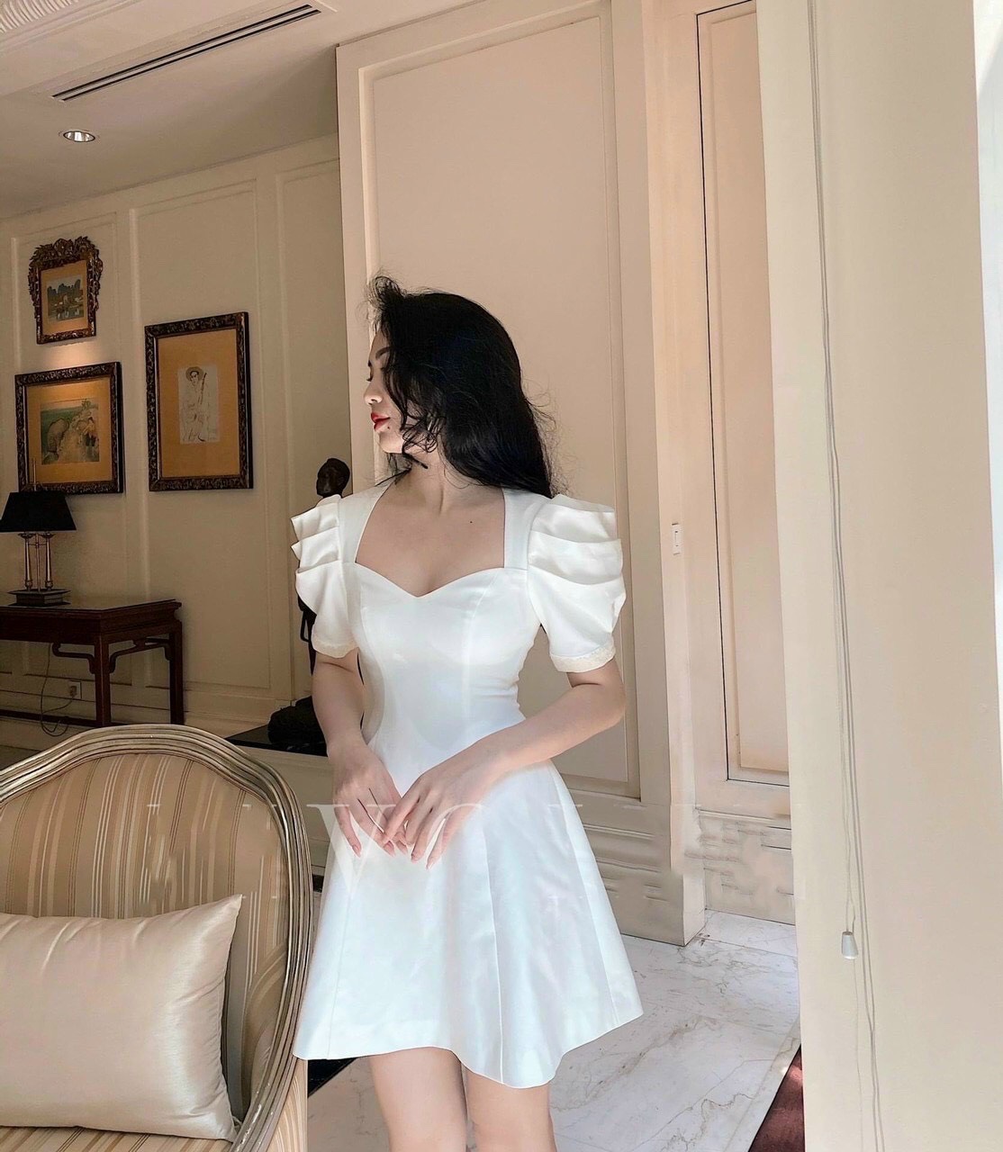 [HCM]Đầm trắng dáng xòe hotgirl cực xinh Violet Dress
