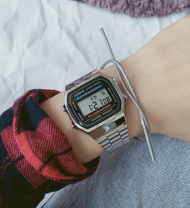 Đồng Hồ Casio Nam Nữ A168 Màu Bạc, Thép Không gỉ, nhiều màu, dáng thon gọn