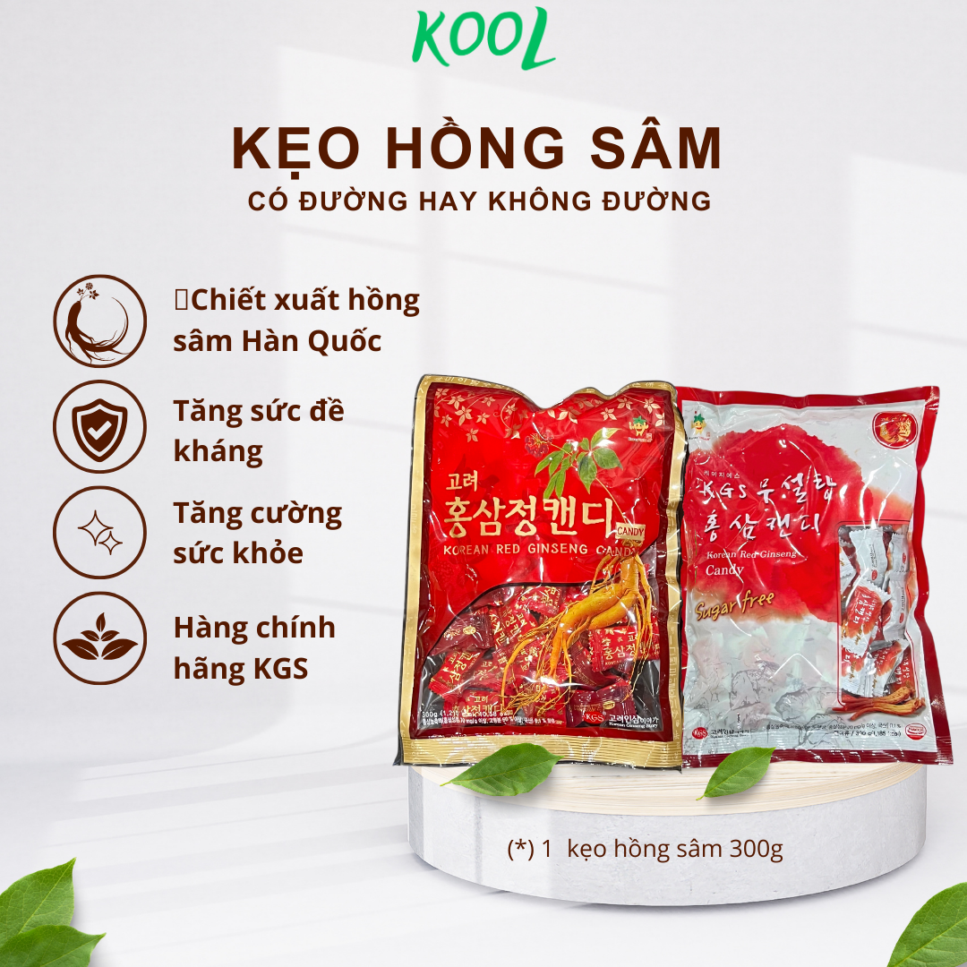 Kẹo hồng sâm 300g - chính hãng kgs