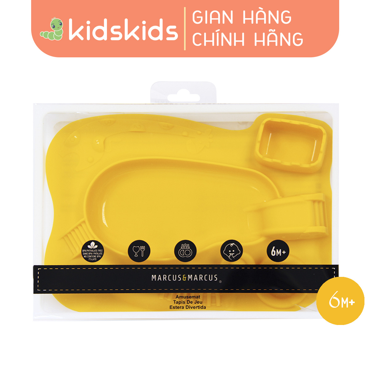 Khay ăn dặm silicon vui nhộn cho bé Marcus & Marcus, từ 6 tháng - Lola