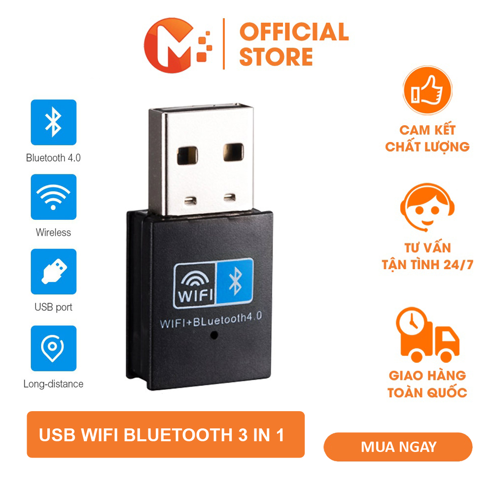 [HCM]USB Wifi Bluetooth Không Dây 3 Trong 1 Kết Nối Wifi Bluetooth Cùng Lúc Có Chế Độ Hotspot Phát Wifi Tốc Độ Truyền 150Mps Usb thu phát wifi tích hợp Bluetooth usb adapter Wifi Bluetooth USB wifi bluetooth đa năng PC repeater Mikatek