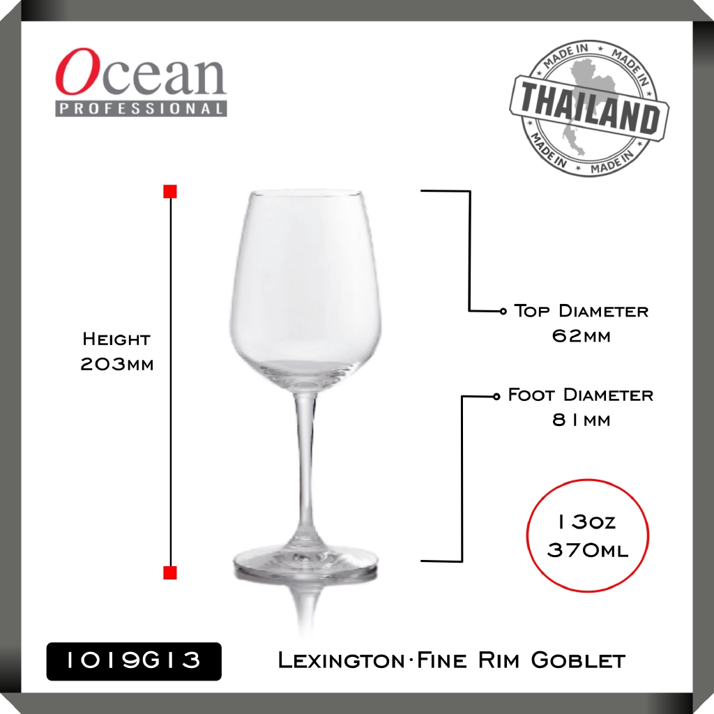 Bộ 6 Ly Thủy Tinh Vang Lexington Goblet Ocean – 1019G13 – 370ml