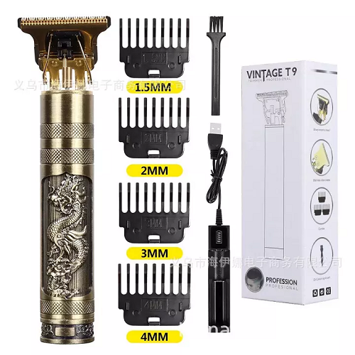 [ BẢO HÀNH 12 THÁNG ] Tông đơ cắt tóc loại tốt Vintage T9, tông đơ cắt tóc chấn viền cao cấp thiết kế tinh tế, tông đơ cắt tóc cho trẻ em và người lớn