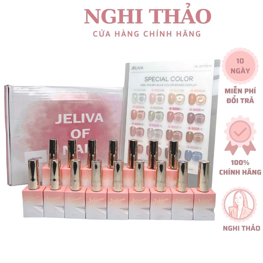 Set sơn gel thạch nhũ jeliva 16 màu