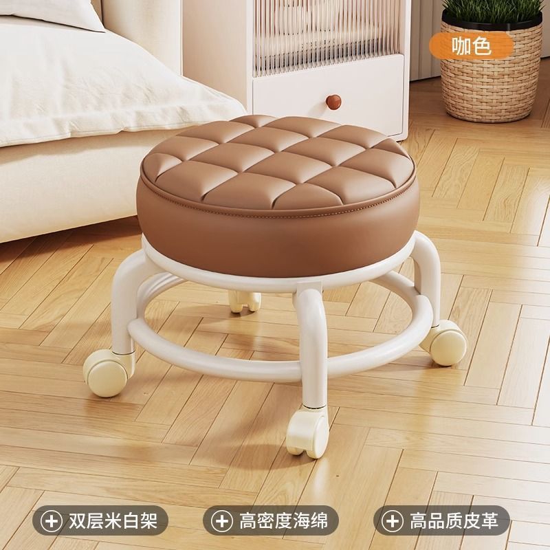 Ghế đẩu nhỏ bằng acrylic im lặng với bánh xe đa năng, ghế đẩu trẻ em nhỏ có bánh xe, ghế đẩu thấp, ghế đẩu vệ sinh sàn, bán buôn di động - 4