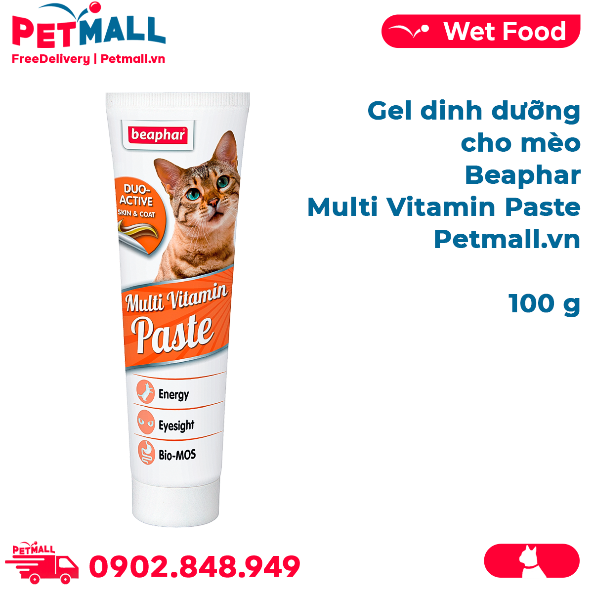 Gel dinh dưỡng cho mèo Beaphar Multi Vitamin Paste 100g Petmall