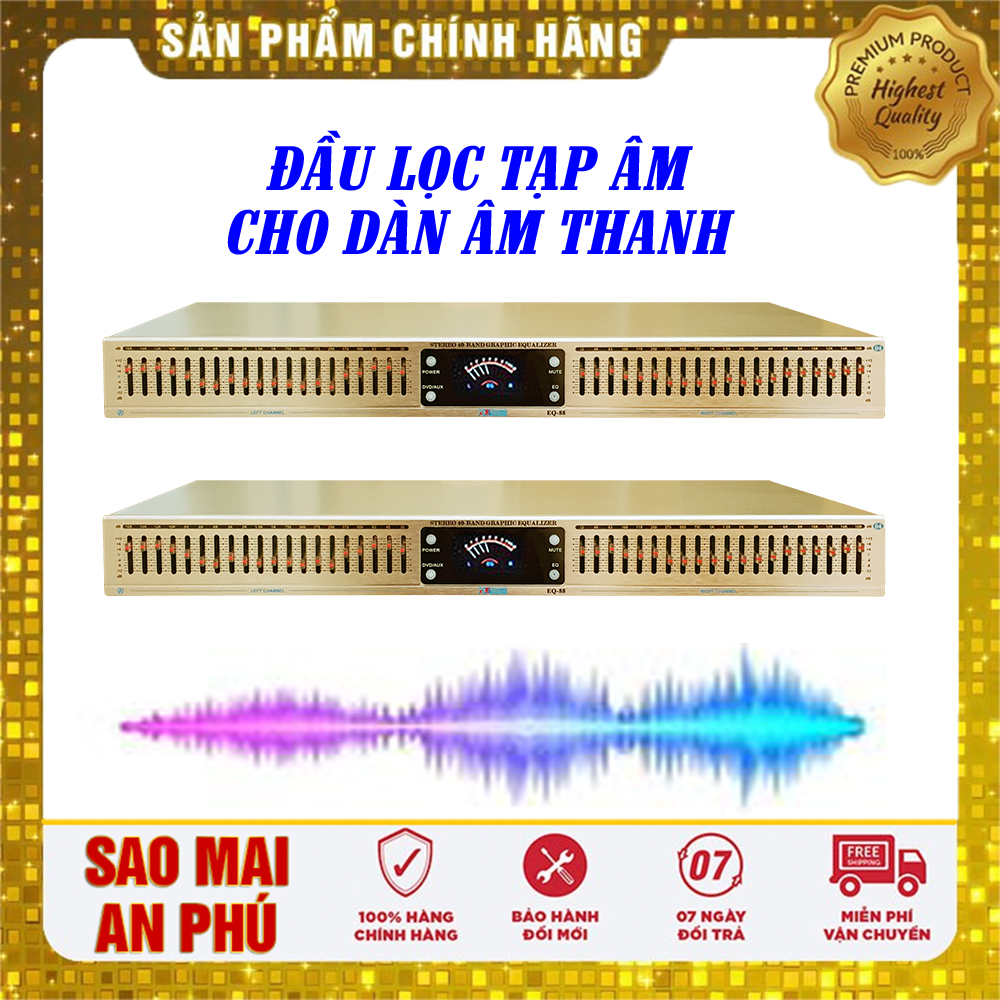 Đầu lọc xì 40 cần Equalizer Yoo-Minh EQ-88, nâng tiếng chỉnh Bass Mid Treble cực hay cho dàn âm thanh nghe nhạc