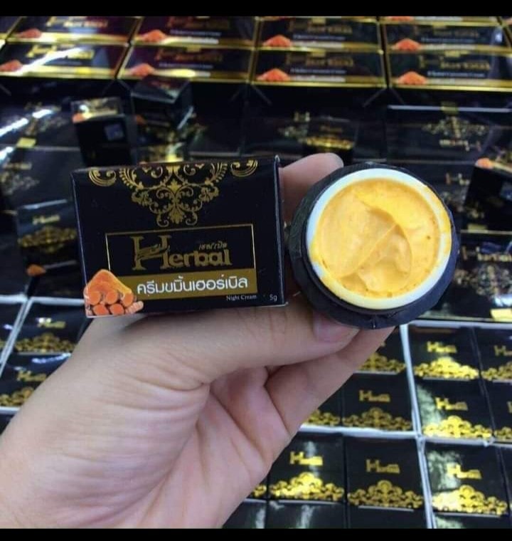 Kem Nghệ Thảo Mộc GIẢM Thâm Mụn Trắng Da Turmeric Herbal Cream Thái Lan 5g