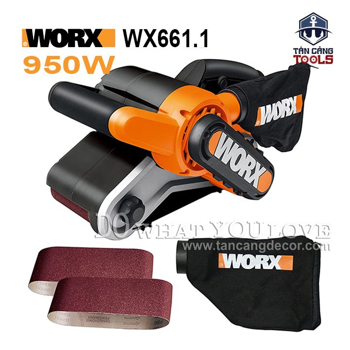 Máy chà nhám băng 6 cấp 950w worx wx661.1