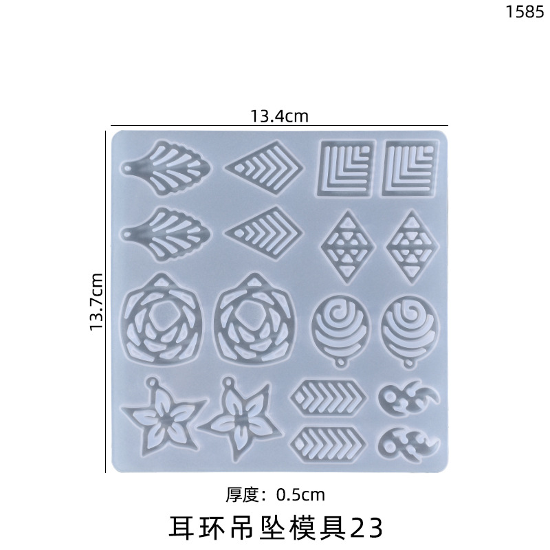 [In stock] Khuôn Pha Lê Epoxy Tự Chế Bông Tai Gương Cao Mặt Dây Chuyền Trang Sức Khuôn Silicone Tại Chỗ