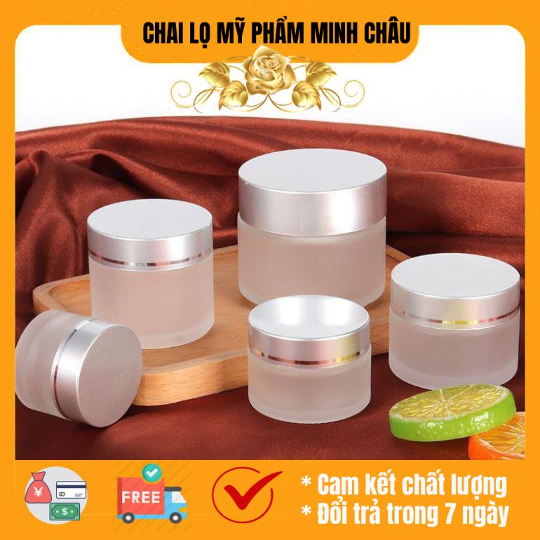 Hủ kem thủy tinh bạc 5g/10g/15g/20g - hủ đựng mỹ phẩm - hủ đựng kem