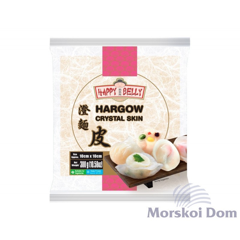 Vỏ Há Cảo Hargow Singapore Happy Belly 300gr*10cm*32 LÁ / Vỏ Dimsum Hargow Crystal Skin - Nhập Khẩu Singapore