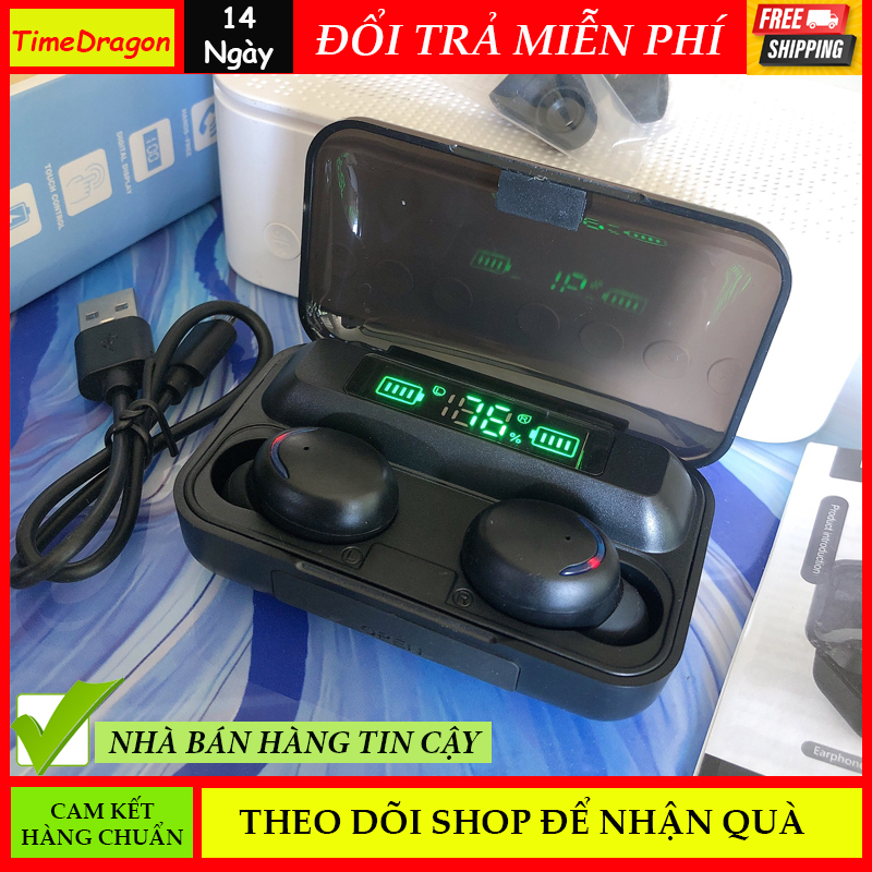 [ẢNH THẬT] Tai Nghe Bluetooth Không Dây Yoking Plus F95 Pin Siêu Trâu Dock Sạc 3500 mAh - Tai nghe bluetooth pin trâu - Tai nghe nhét tai không dây bluetooth, Tai nghe bluetooth mini, tương thích với mọi hệ điều hành
