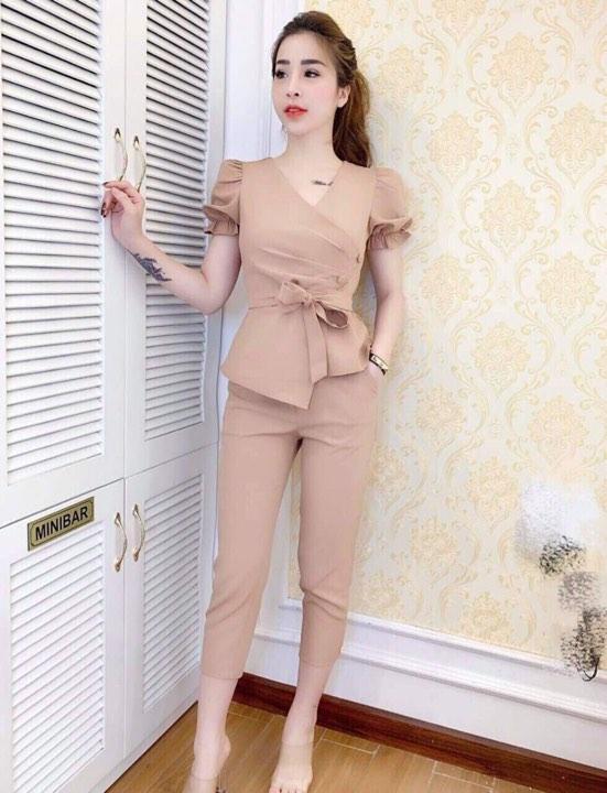 Set bộ cột eo tay phồng l-t fashion freesize 40-55kg phù hợp với mọi phong cách.