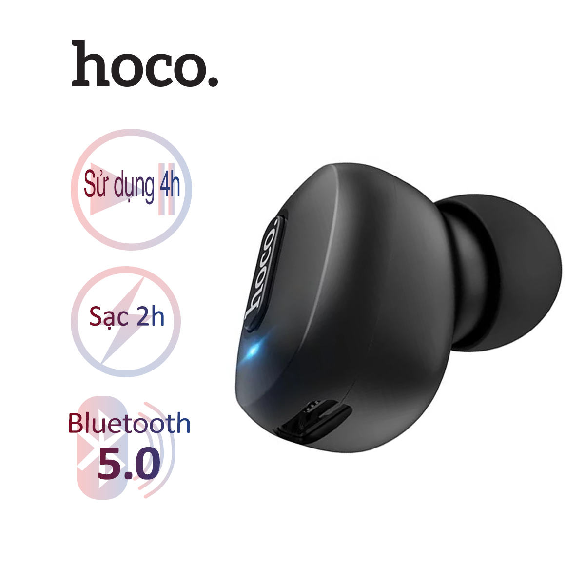Tai Nghe Bluetooth Hoco EK04 V5.0 1 bên mini siêu nhỏ pin lâu