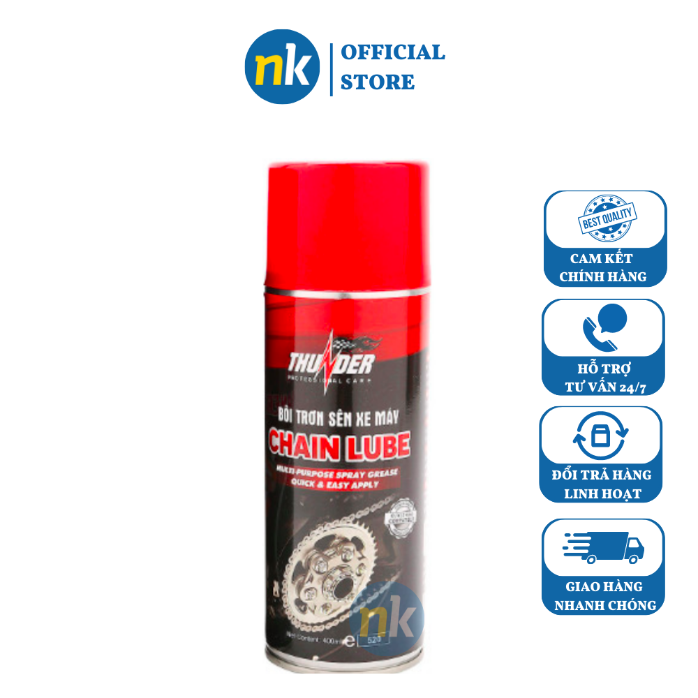 [HCM]Chai xịt bảo dưỡng sên bôi trơn Thunder Chain Lube 400ml