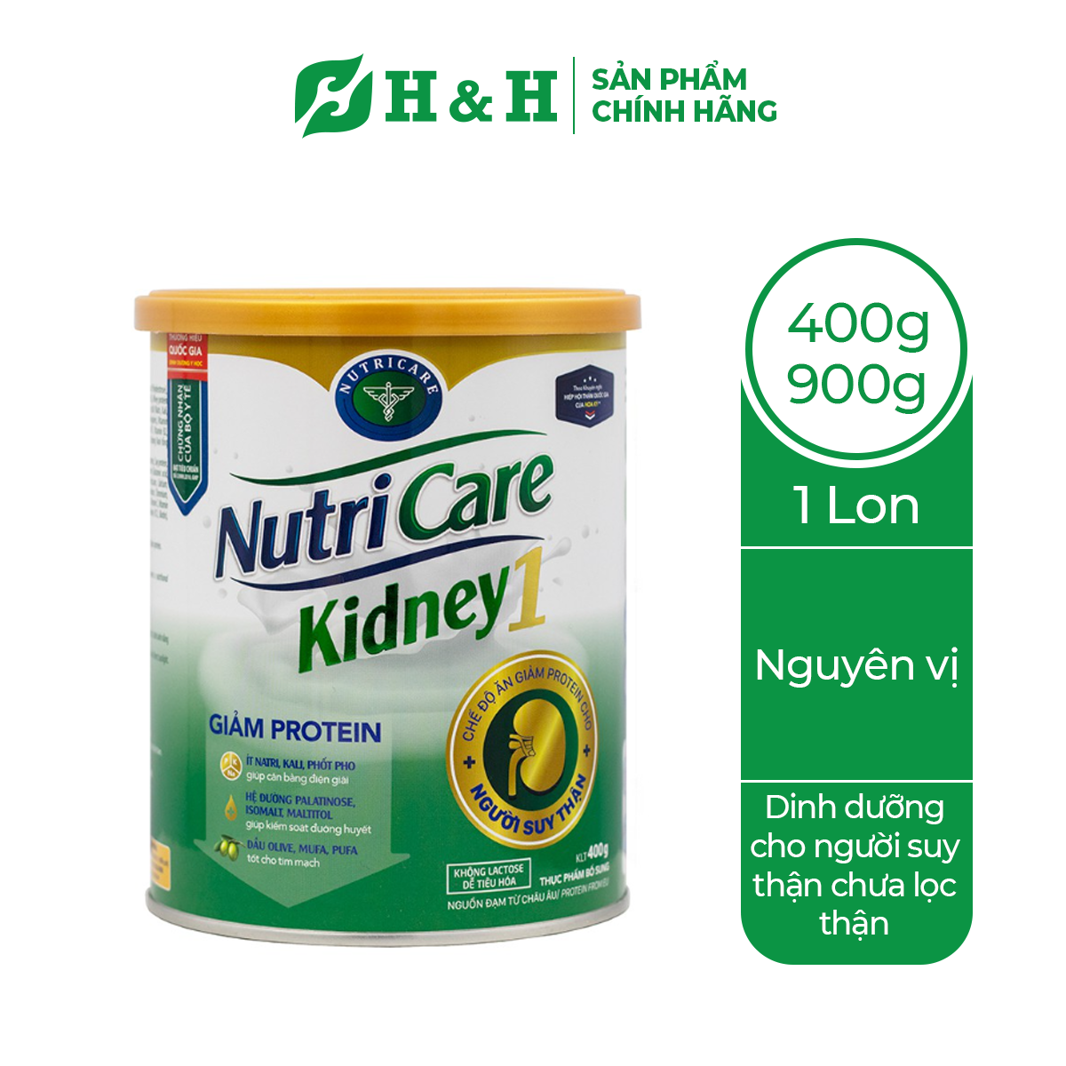Sữa bột nutricare kidney 1 dinh dưỡng chuyên biệt cho bệnh nhân suy thận trước lọc thận - 900g/ 400g