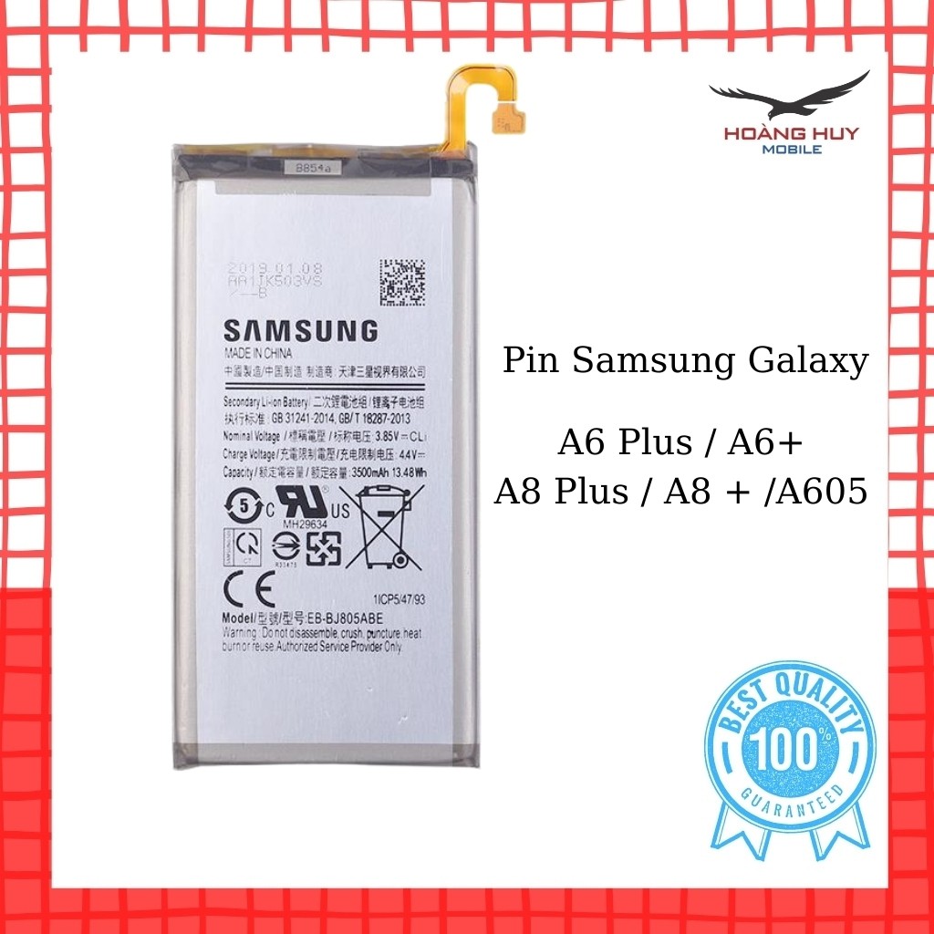 Pin samsung galaxy a6 plus / j8 plus / a6+ / j8+ / a605 / eb-bj805abe dung lượng 3500mah hàng zin nhập khẩu bảo hành 6t
