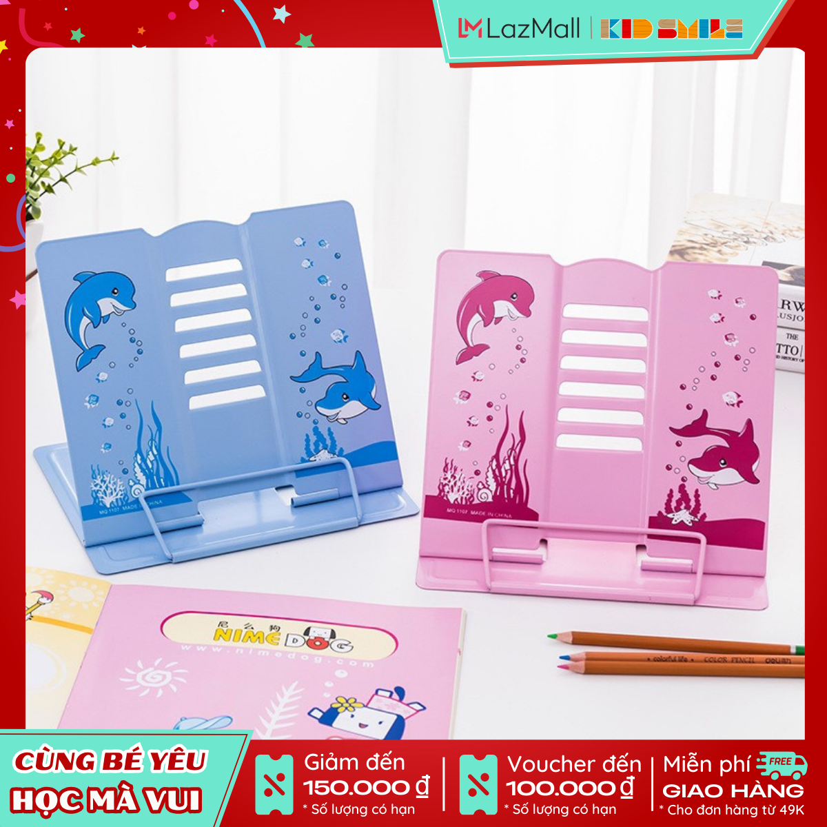 Giá đỡ đọc sách thông minh, giá đỡ điện thoại, Ipad chống cận thị chất liệu nhựa kim loại phủ sơn tĩnh điện không gỉ được các cha mẹ tin dùng cho trẻ em từ 4 tuổi trở lên