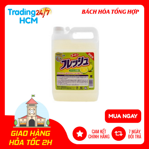 [Hoàn Tiền 10%] Nước rửa bát wai rookie can 4l nội địa Nhật Bản