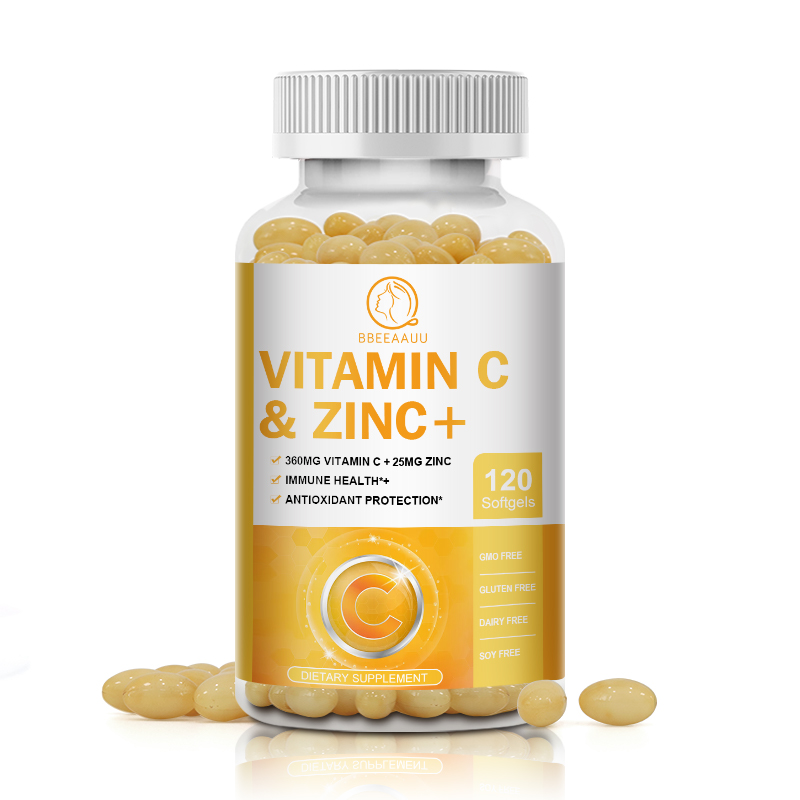 Bbeaauu Viên nang Vitamin C 1000 mg với Kẽm Vitamin CAND Zinc 20 mg Rosa Canina Chiết xuất từ hoa hồng hông Chiết xuất Citrus sinensis Hỗ trợ miễn dịch và bổ sung chất chống oxy hóa để chăm sóc da 