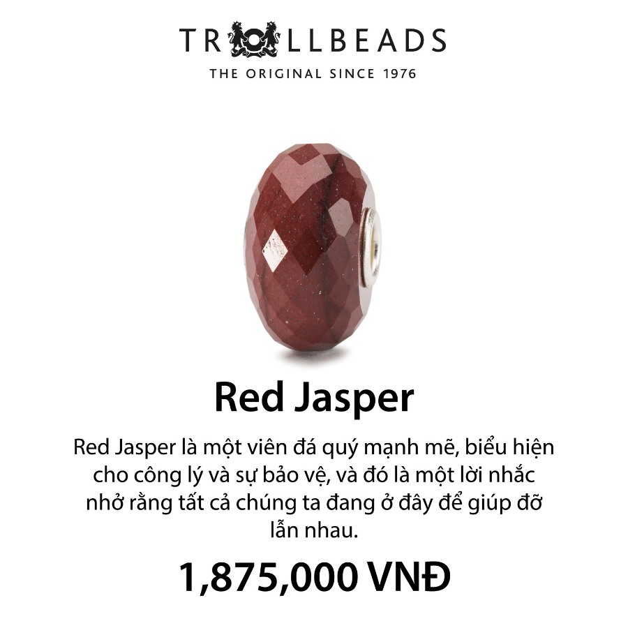 TROLLBEADS Đá Quý Tự Nhiên Red Jasper TSTBE-20035
