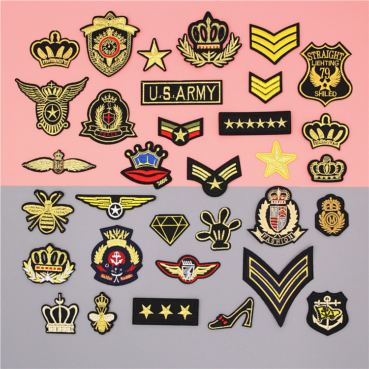 Bộ 5 sticker thêu ủi huy hiệu a r m y trang trí quần áo ms827649