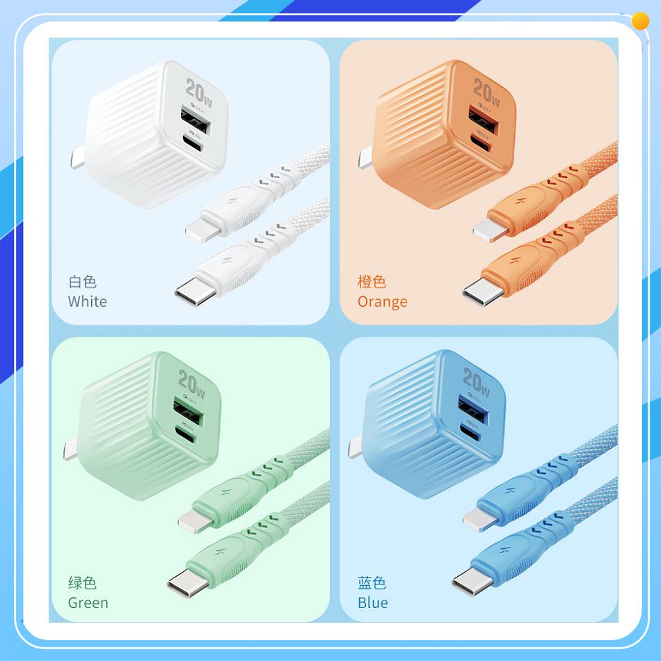 Bộ sạc nhanh wekome wp-u129 - 2 cổng sạc chân usb-a & type c , công suất sạc 20w phụ kiện phone