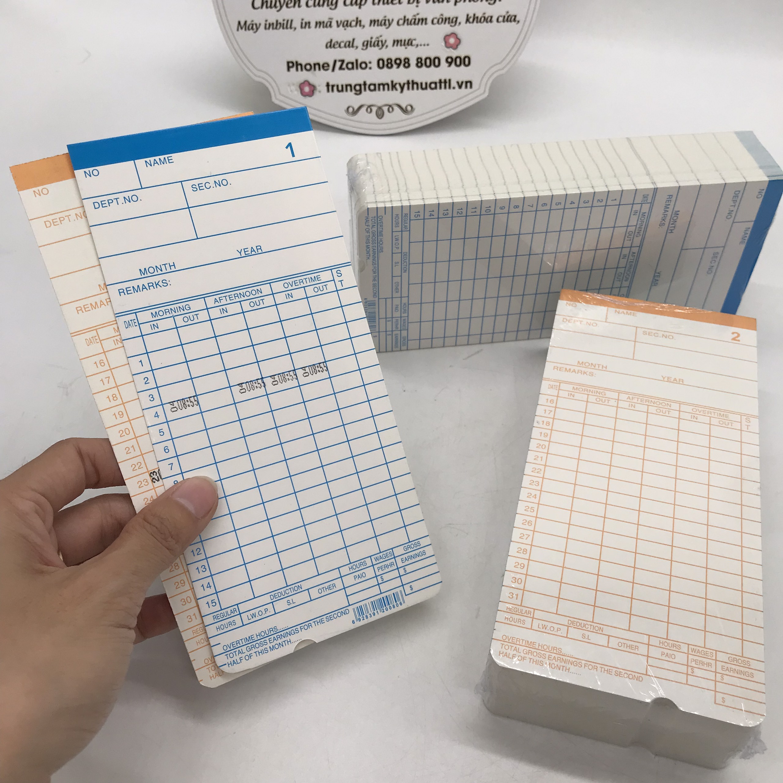 Thẻ chấm công bằng giấy