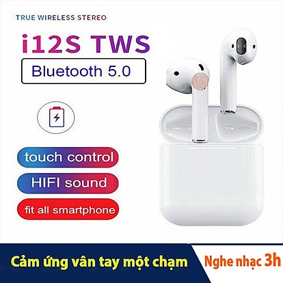 [HCM]Tai Nghe Nhét Tai Tai Nghe Bluetooth Không Dây Mờ Santotoch I12 TWS Tai Nghe Điều Khiển Bằng Cảm Ứng Tai Nghe Âm Thanh Vòm 3D Tương Thích Cho Hệ Điều Hành IOS & Androi.